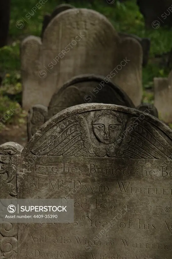 Old Granary Burying Ground cemetery. Tomb. Boston. Massachusetts. United States.