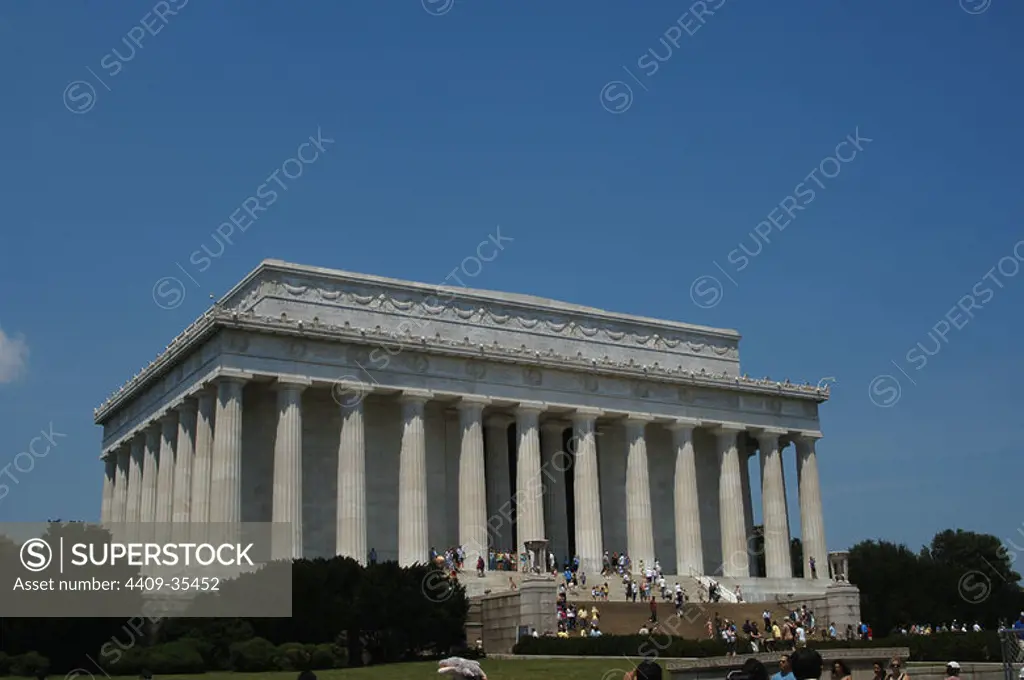 Lincoln Memorial. Dedicated to President Abraham Lincoln (1809-1865). Washington D.C. United States.