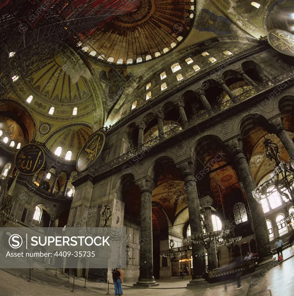 Turkey. Istanbul. Hagia Sophia. Interior.