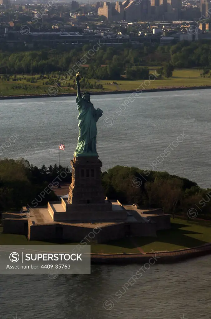 United States. New York. The Statue of Liberty on Liberty Island by Frederic Bartholdi.
