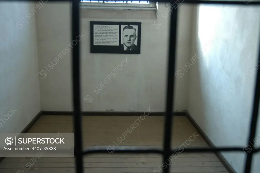 Sachsenhausen concentration camp. 1936-1945. Cell in which was prisoner Lambert Horn (1899-1939), member of the German Communist Party. Oranienburg. Germany.