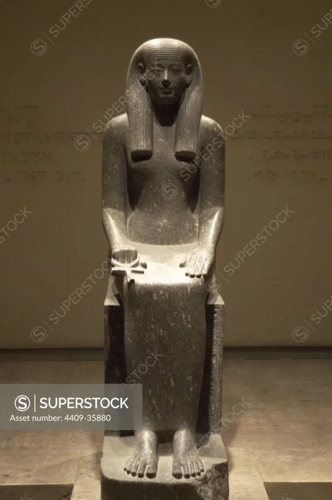 Egyptian Art. Statue of Iwnit. Reign of Pharaoh Amenophis III. 18th Dynasty. Between 1405 - 1367 BC. New Kingdom. Luxor Museum. Egypt.