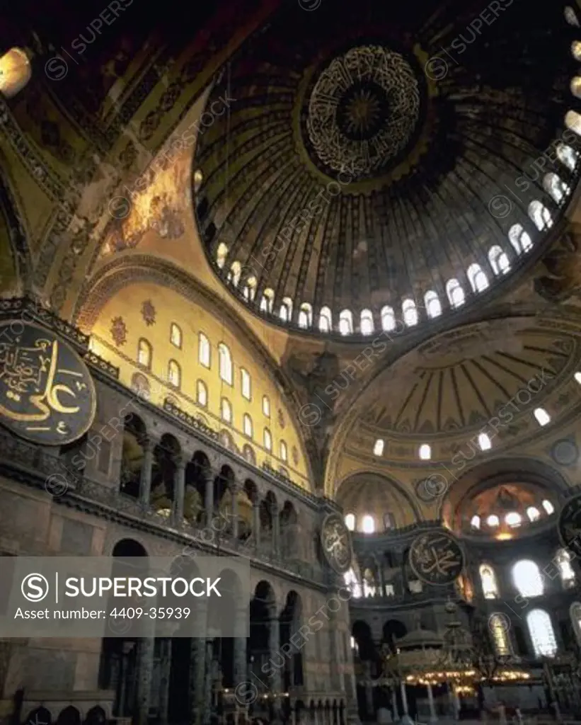 Turkey. Istanbul. Hagia Sophia. Interior.