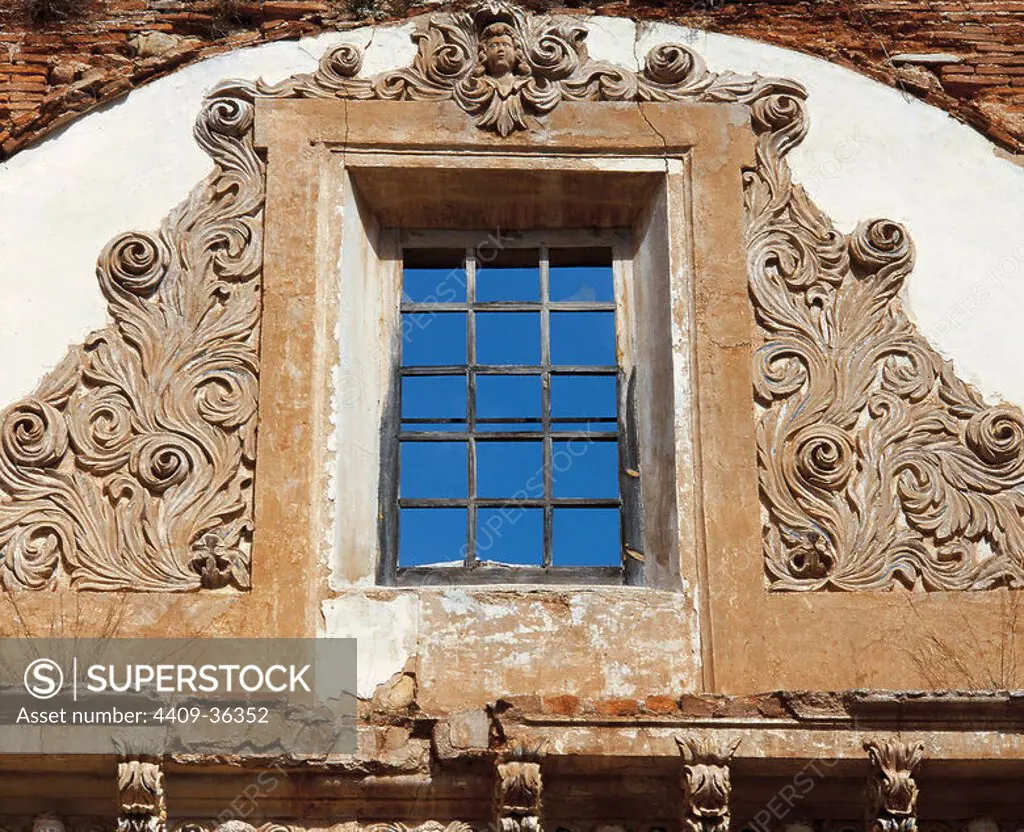 Spain. La Rioja. Near Arnedo. Monastery of Our Lady Vico. Founded in 1456. Detail of a window.
