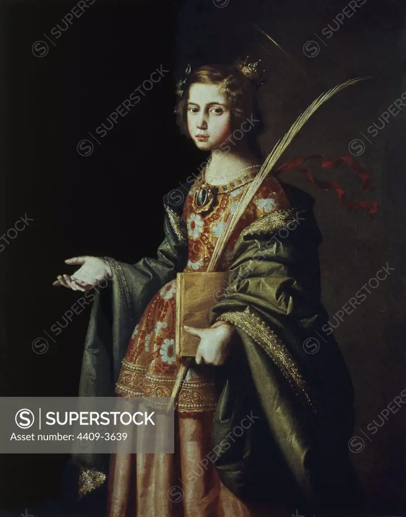 'Saint Elizabeth of Thuringia', 1635-1640, Oil on canvas, 125 x 100,5 cm. Author: FRANCISCO DE ZURBARAN. Location: MUSEUM OF FINE ARTS. BILBAO. Biscay. SPAIN. SANTA ISABEL DE TURINGIA.