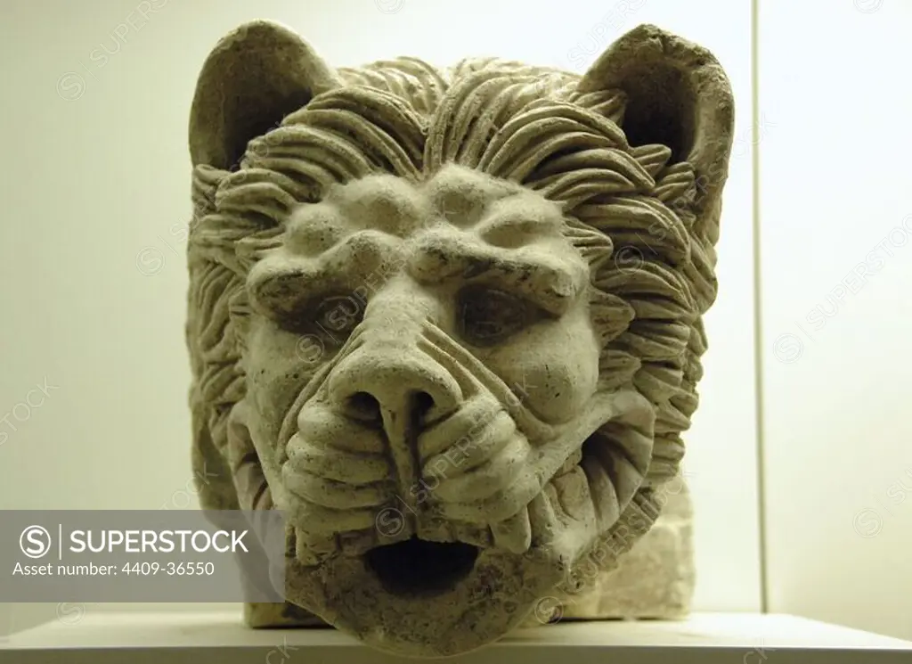 Greek Art. Greece. Carving of a lion's head. Archaeological Museum of Olympia. Greece.