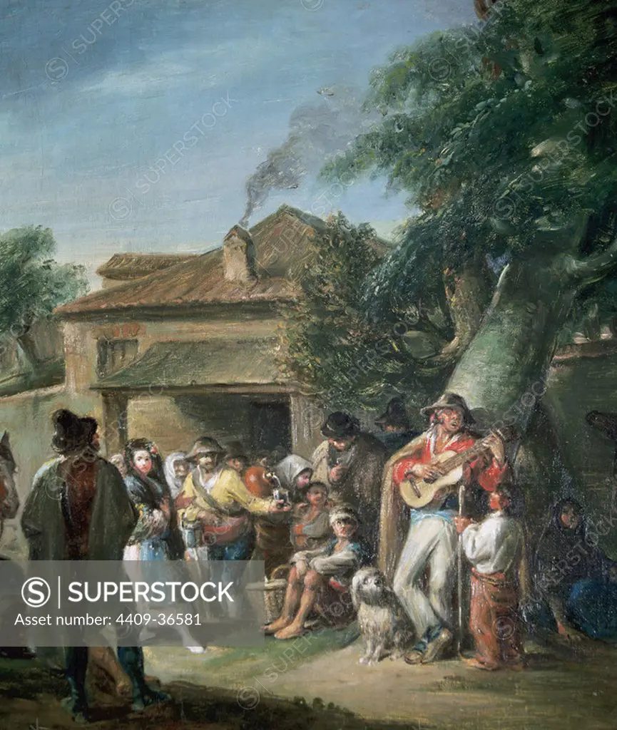 Leonardo Alenza (1807-1845). Spanish painter. Scene outside a wayside Inn. Museum of Fine Arts. Bilbao. Spain.