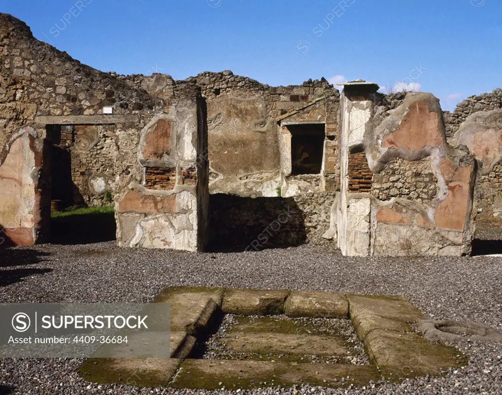 Italy. Pompeii. The House of Adonis. Atrium.