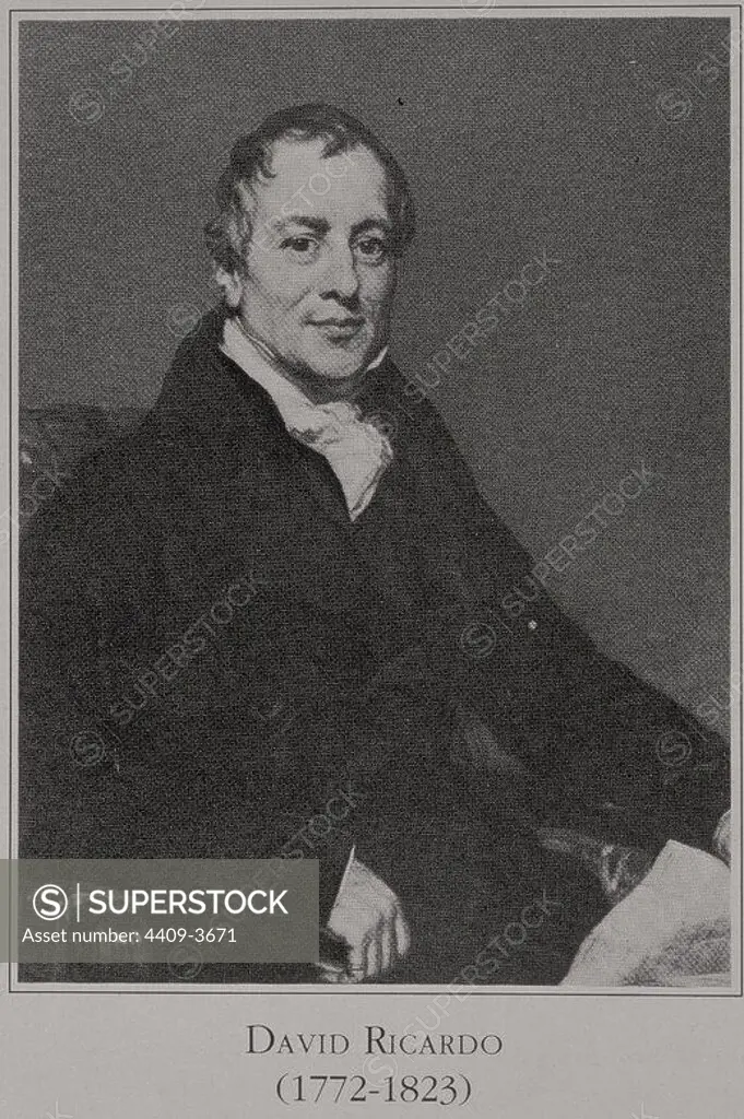 Portrait of David Ricardo (1772-1823), English economist (classical movement).