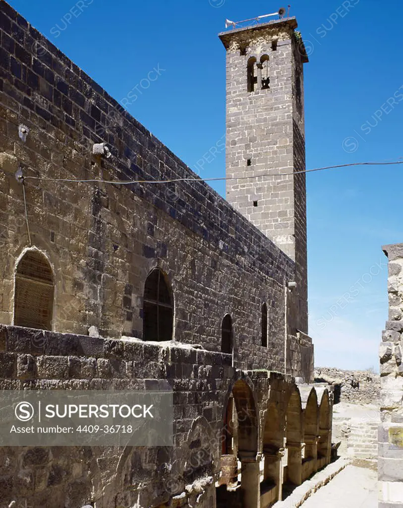 Syria. Bosra. Al-Omari Mosque. Early eighth century. Rebuilt between 12th and 13th centuries. Exterior view.