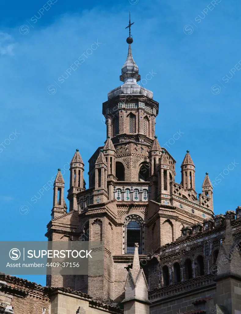 Mudejar style. Spain. Cathedral of Tarazona. Begun around 1235 on the remains of a Roman temple. After its destruction in 1357 was rebuilt between the XIV and XVI centuries. View of the dome. Zaragoza province. Aragon.