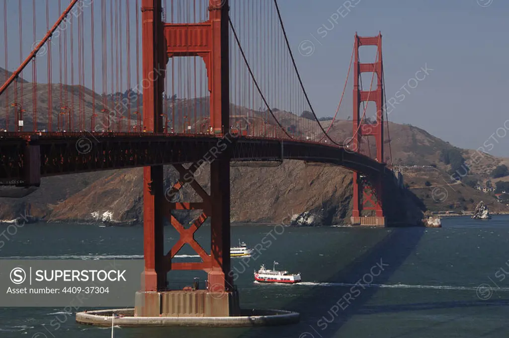 PUENTE GOLDEN GATE. Construído entre 1933 y 1937 por Joseph Strauss. SAN FRANCISCO. Estado de California. Estados Unidos.