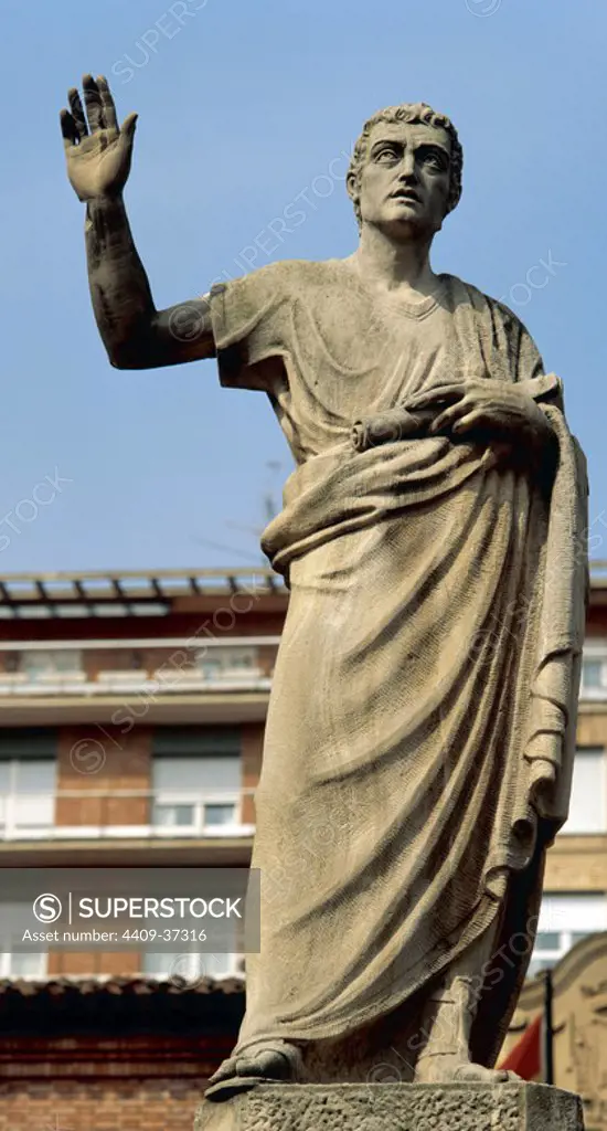 Marcus Fabius Quintilianus (c. 35-c. 100). Roman rhetorician from Hispania. Statue. Calahorra. La Rioja. Spain.