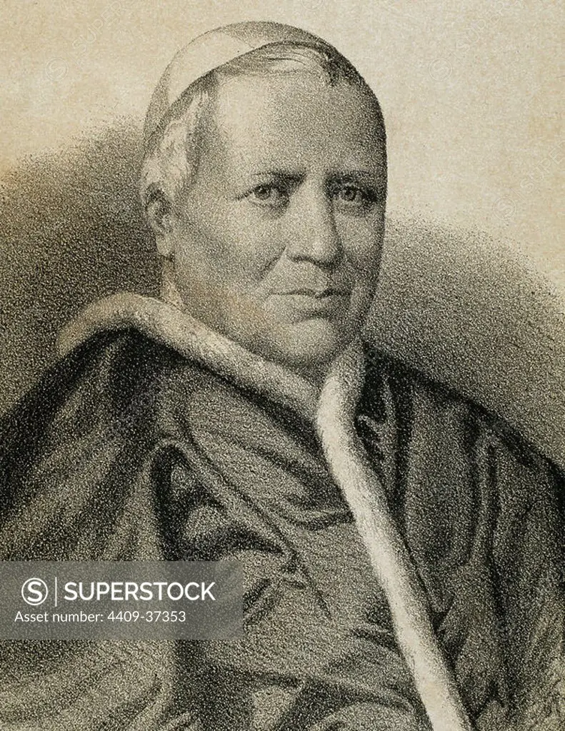 Pius IX (1792-1878). Italian pope, named Giovanni Maria Mastai-Ferretti. Elected in 1846. Convened the First Vatican Council (1869-70). Engraving.