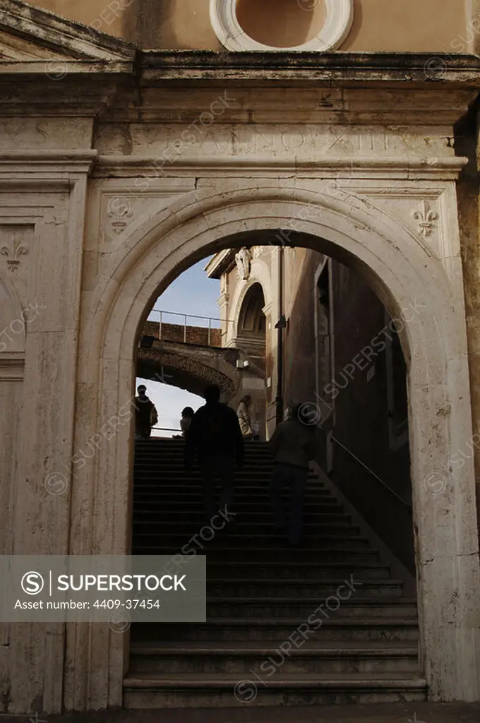 Italy. Rome. Mausoleum of emperor Hadrian or Castle Sant'Angelo.