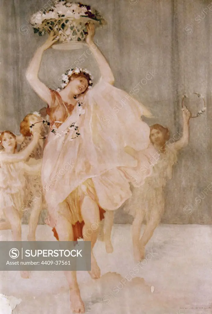 DUNCAN, Isadora (San Francisco, 1877-Niza, 1927). Bailarina estadounidense de orígen irlandés. "ISADORA DUNCAN BAILANDO" (1909) .