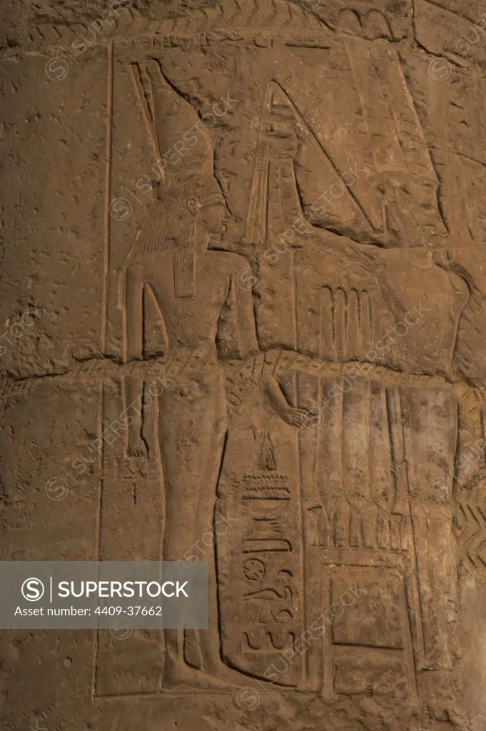 Relief depicting Egyptian deities. New Kingdom. Temple of Luxor. Egypt.
