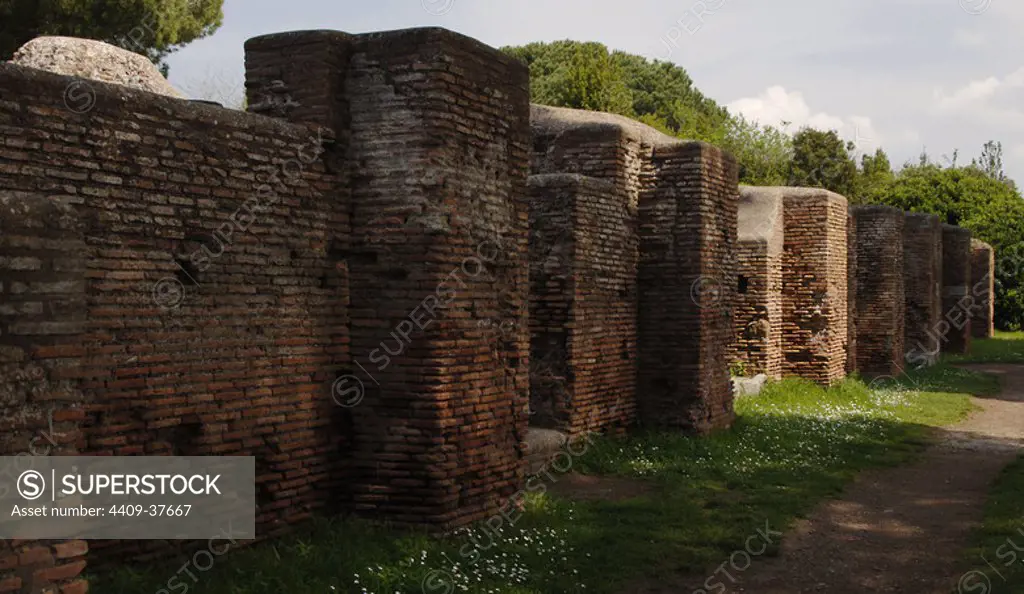 Baths of Neptune. 2nd century. Ruins. Ostia Antica. Italy.
