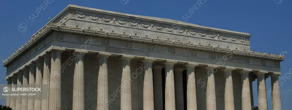 Lincoln Memorial. Dedicated to President Abraham Lincoln (1809-1865). Washington D.C. United States.