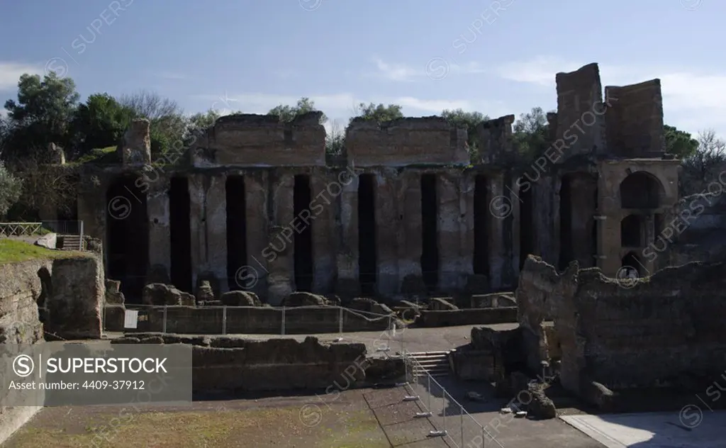 Italy. Hadrian's Villa. Imperial Villa built by Emperor Hadrian (76-138). 2nd century. Praetorium. Tivoli.