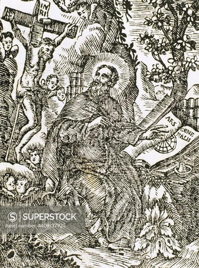 Ramon Llull (1235-1316). Spanish writer and philosopher. Engraving. 1739.