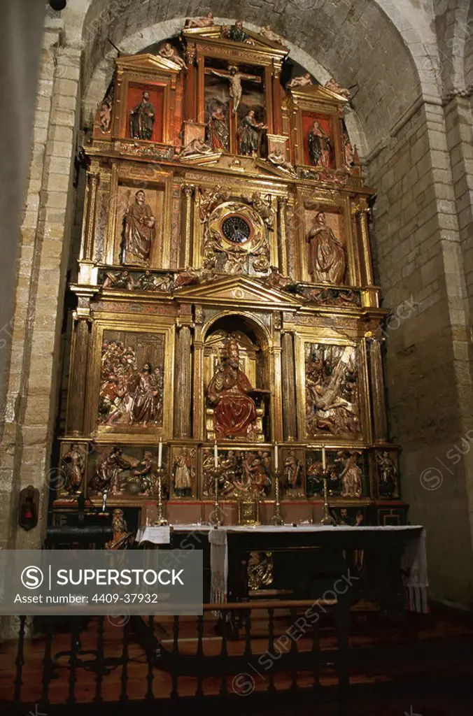 Church of Saint Peter the Old. Altarpiece by Juan Berrueta and Juan de Alli in renaissance style. Huesca. Aragon. Spain.