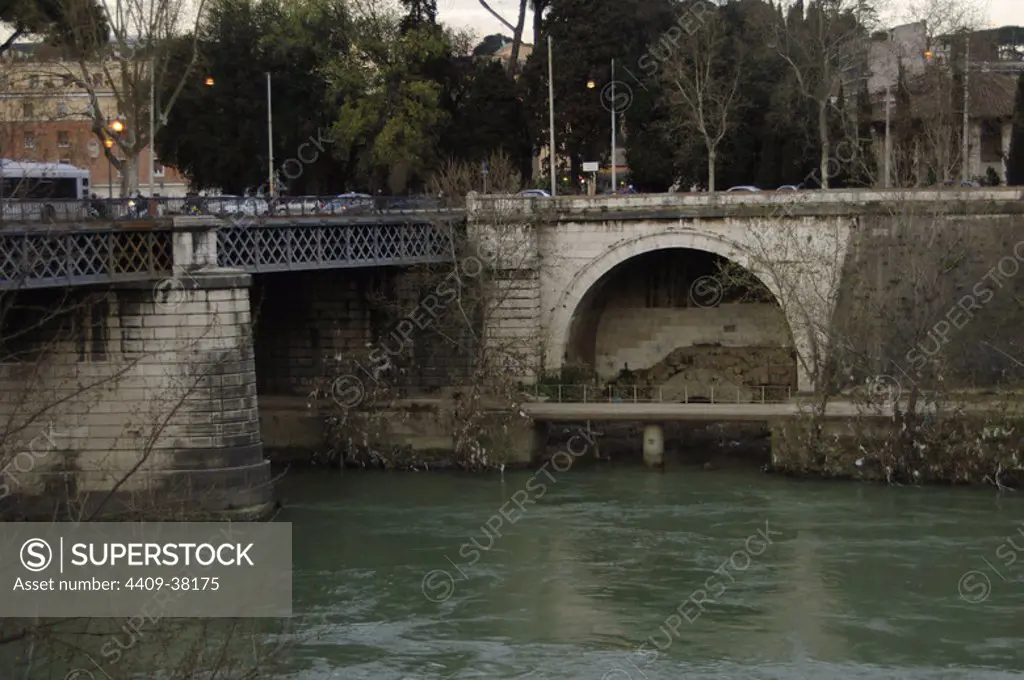 Italy. Rome. Cloaca Maxima, it may have been initially constructed around 600 BC under the orders of the king of Rome, Tarquinius Priscus. First, the river Tiber.