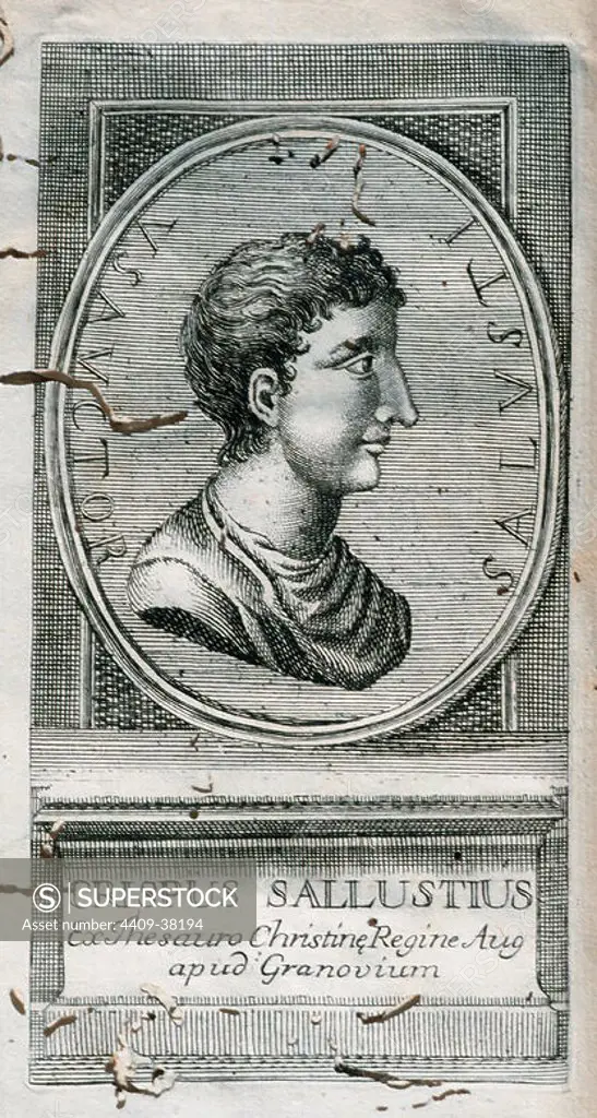 Sallust (Gaius Sallustius Crispus) (86-35 BC). Roman politician and historian. Engraving, 1772.