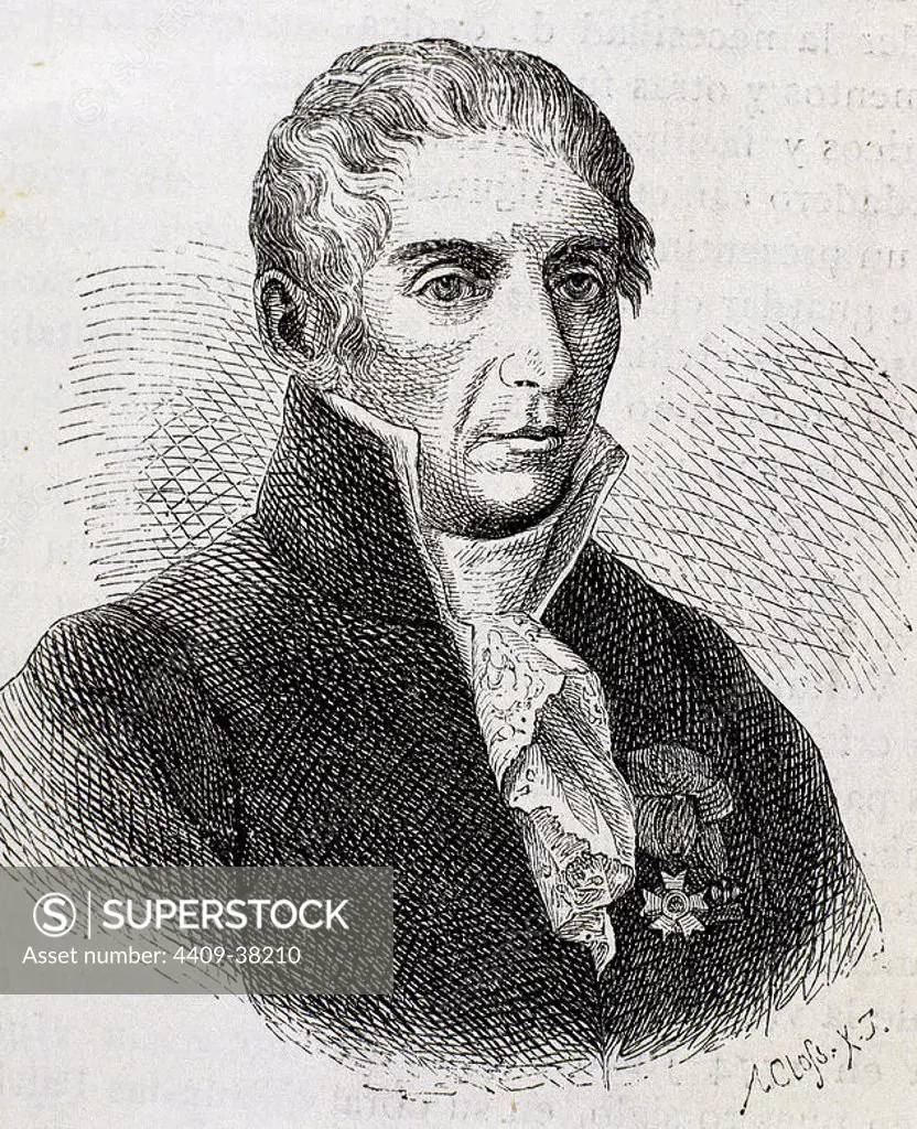 VOLTA, Alessandro, Count (As 1745-Como, 1827) Italian physicist. Nineteenth-century engraving.