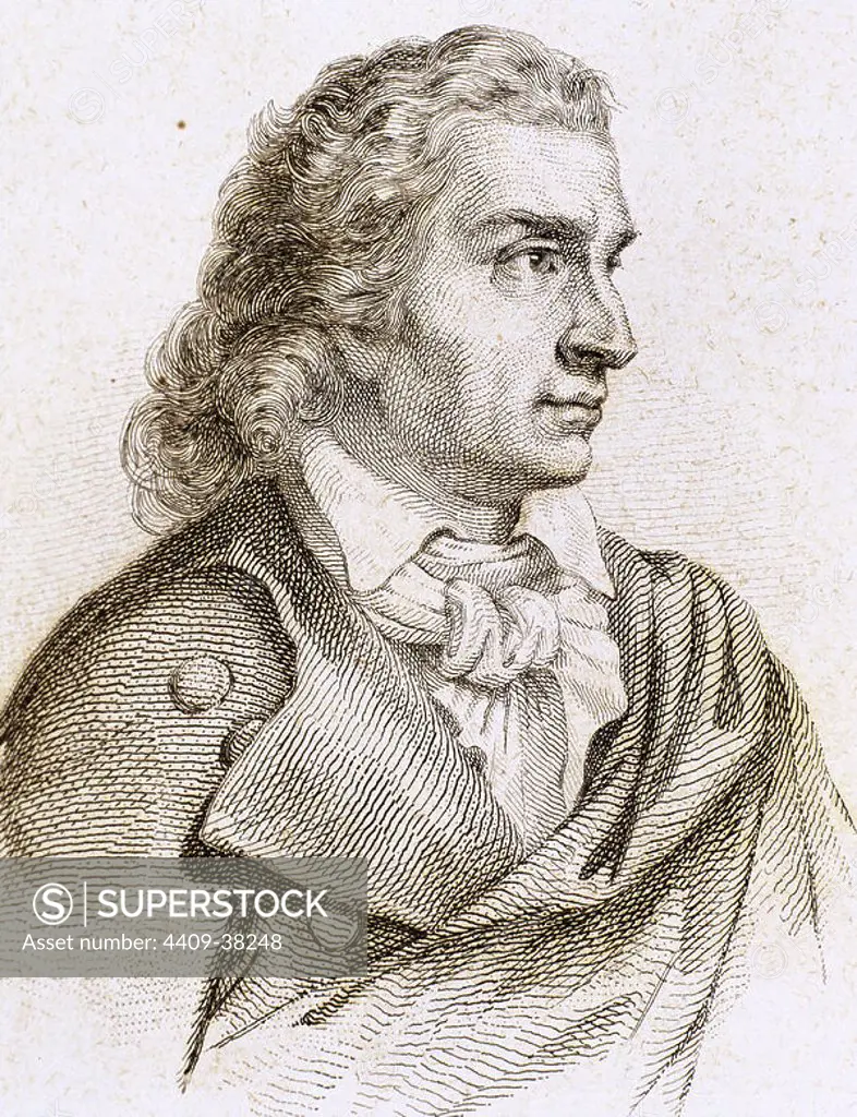 Friedrich Schiller (1759-1805). German poet, philosopher, historian, and playwright. Engraving.