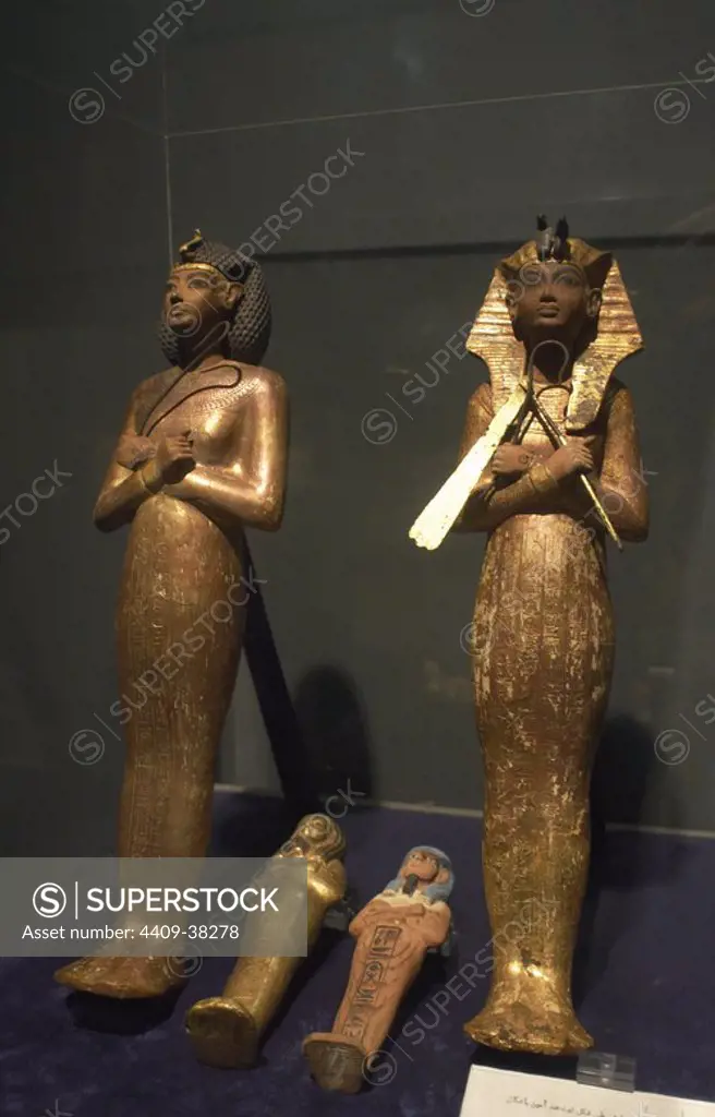 Egyptian Art. Statuettes from the tomb of Tutankhamun. New Kingdom. Luxor Museum.