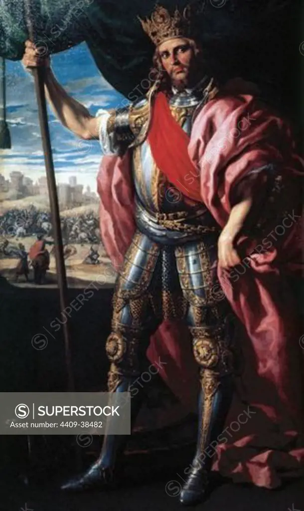 Theodoric I. Visigoth king (418-451). Oil painting by Felix Castello (1595-1651) in 1635. Spanish school. Army Museum. Madrid. Spain.