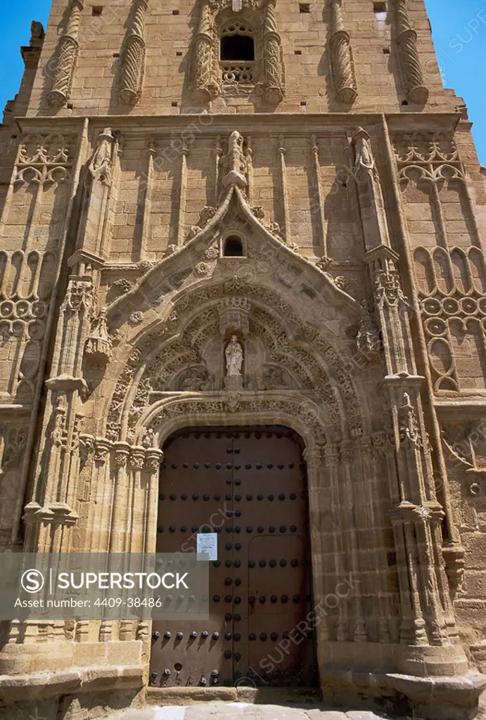 Spain. Extremadura. Azuaga. Church of Nuestra Senora de la Consolacion. 15th-16th. Isabelline gothic style. Facada.