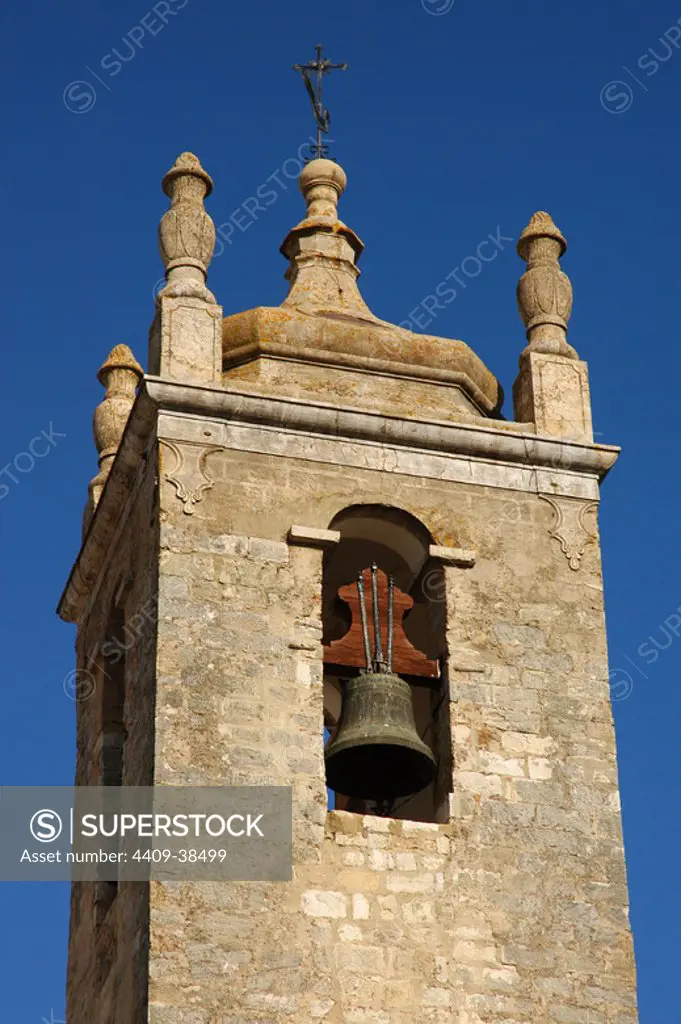 Portugal. Loule. Bell tower of Saint Clement church (13th century). Algarve.