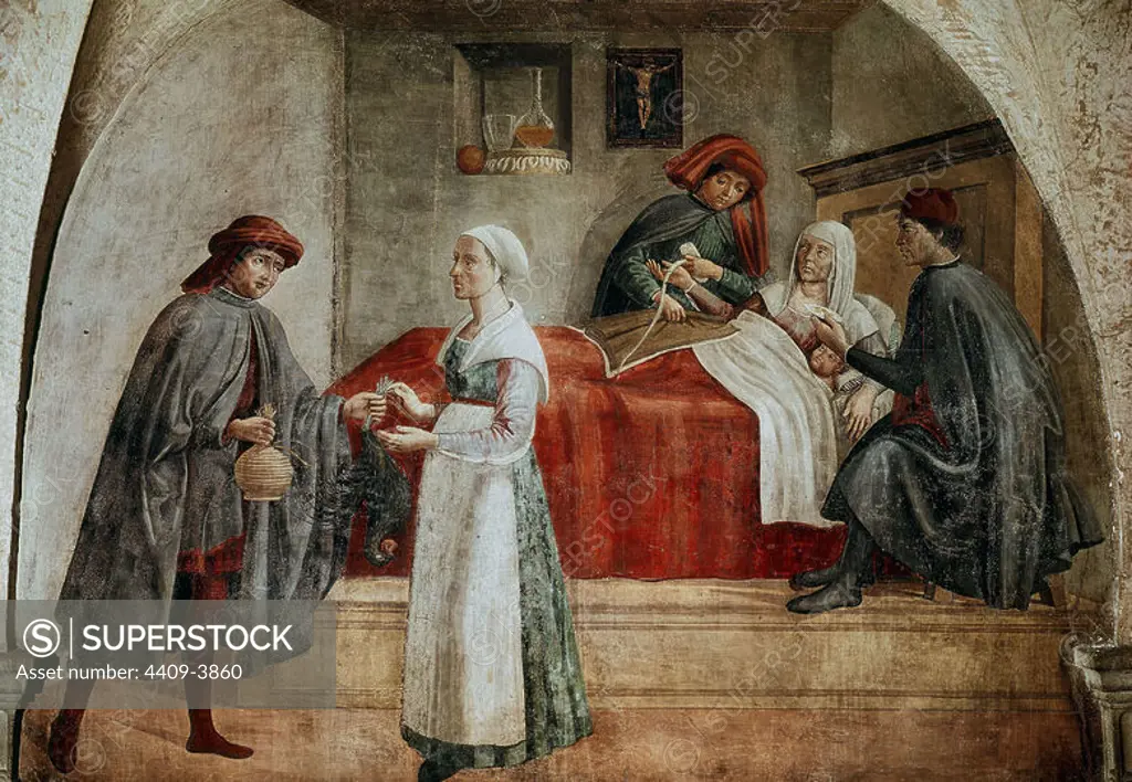 WORK OF MERCY - 15th CENTURY. Author: DOMENICO GHIRLANDAIO (1449-1494) BIGORDI CURRADI. Location: IGLESIA DE SAN MARTIN. Florenz. ITALIA.