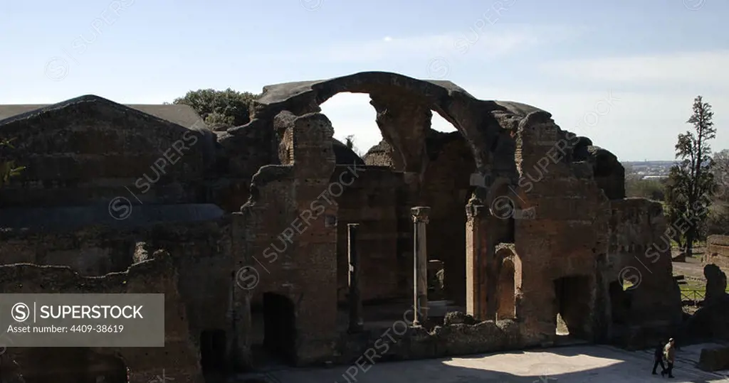 Italy. Hadrian's Villa. Imperial Villa built by Emperor Hadrian (76-138). 2nd century. Great Baths. Tivoli.