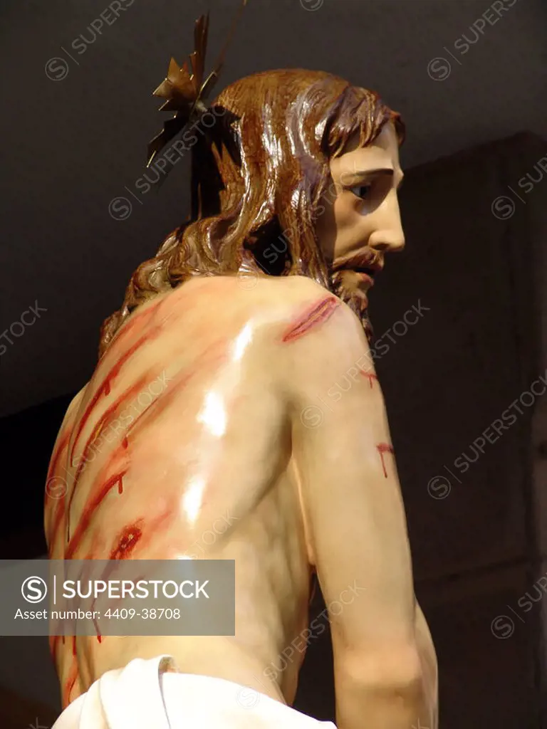 Imagen de Cristo. Detalle de la espalda azotada.