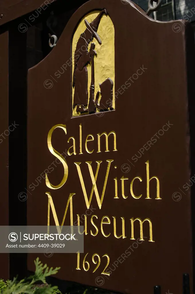 Salem With Museum. Placard. Massachusetts. united States.