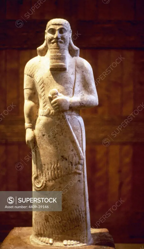 Ashurnasirpal II. King of Assyria (883-859 BC). Statue. 865 BC. From the Temple of Ishtar Sharrat-niphi, Nimrud. British Museum. London. United Kingdom.