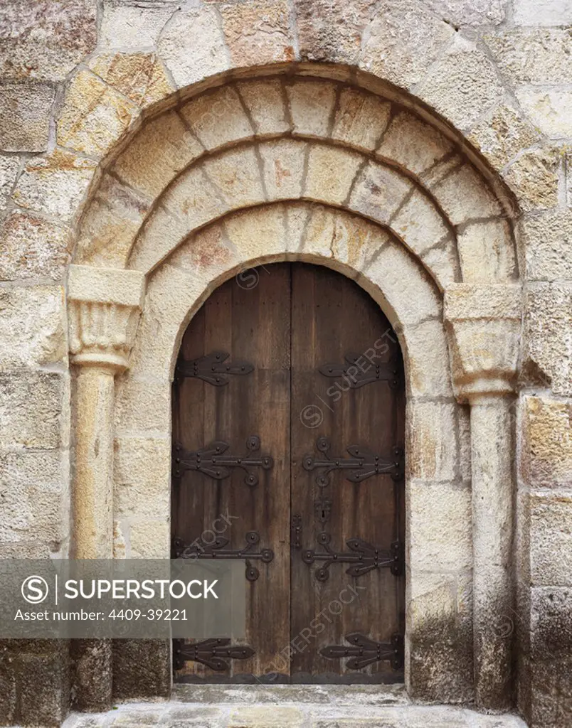 Spain, Navarre, Monastery of Leyre. Former doorway to the monastery. Church of San Salvador, 12th century.