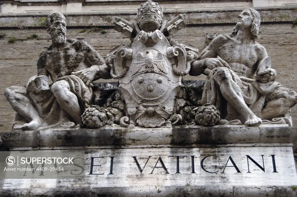 Vatican Museums. Detail of the exit door. Vatican City.