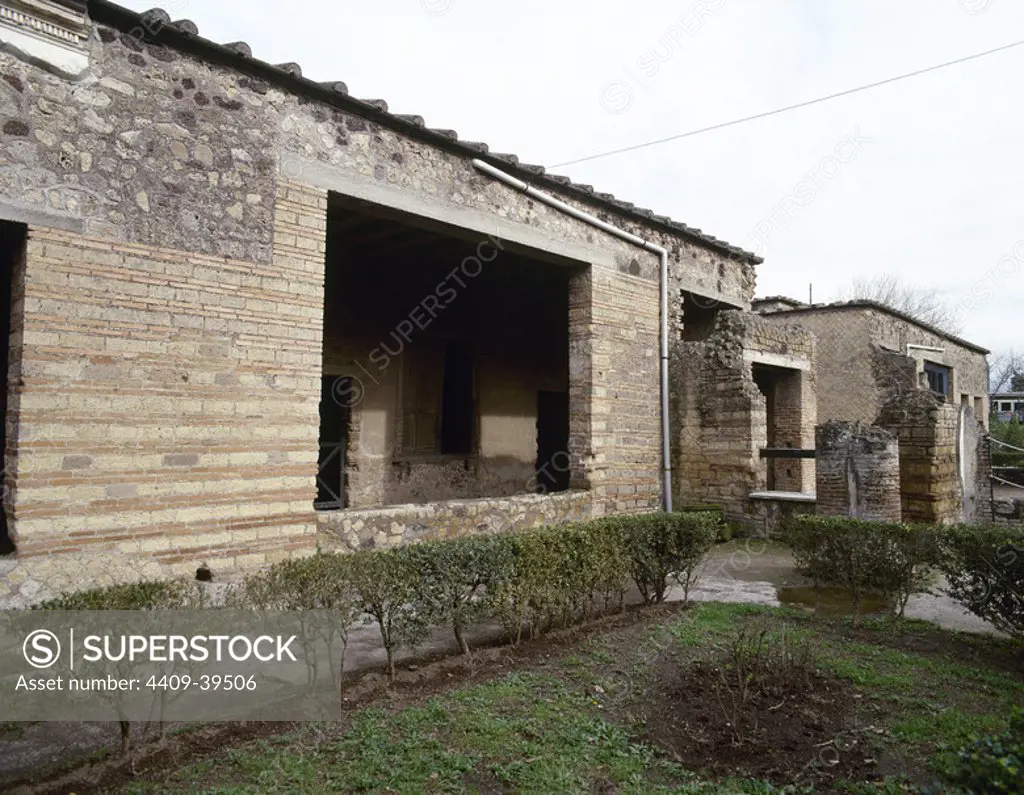 Pompeii. Villa of the Mysteries. Suburban roman villa. Built in the 2nd century AB, remodeled several times later. Exterior. Campania.