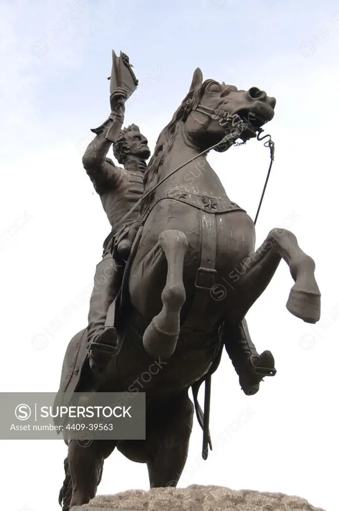 Andrew Jackson (1767-1845). Seventh President of the United States. Equestrian statue in Jackson Square sculpetd by Clark Mills (1810-1883) in 1856. French Quarter. New Orleans, Louisiana. USA.
