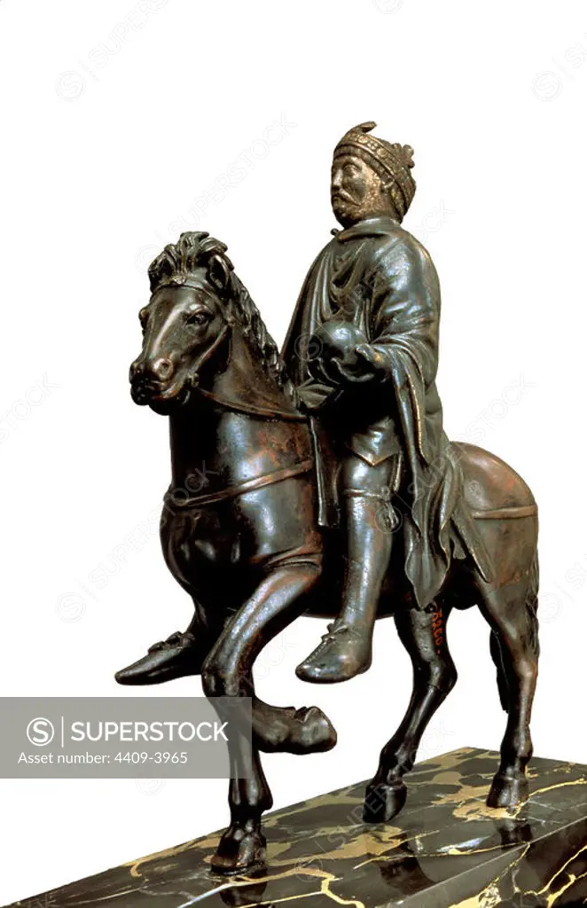 Equestrian statue of Charlemagne. 9th-10th centuries. Paris, musée du Louvre. Location: MUSEO DEL LOUVRE-ESCULTURAS. France.