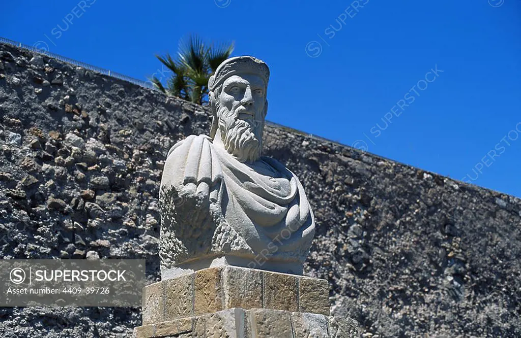 Hasdrubal the Fair (270-221 BC). Carthaginian general and governor of Iberia. Bust. Torres Park. Cartagena. Spain.