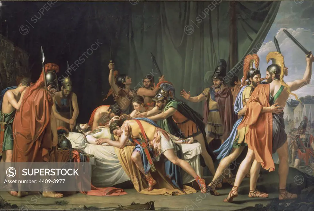 'The Death of Viriatus, King of the Lusitani', 1807, Oil on canvas, 307 cm x 462 cm, P04469. Author: JOSE DE MADRAZO Y AGUDO. Location: CASON DEL BUEN RETIRO-PINTURA. MADRID. Viriato.