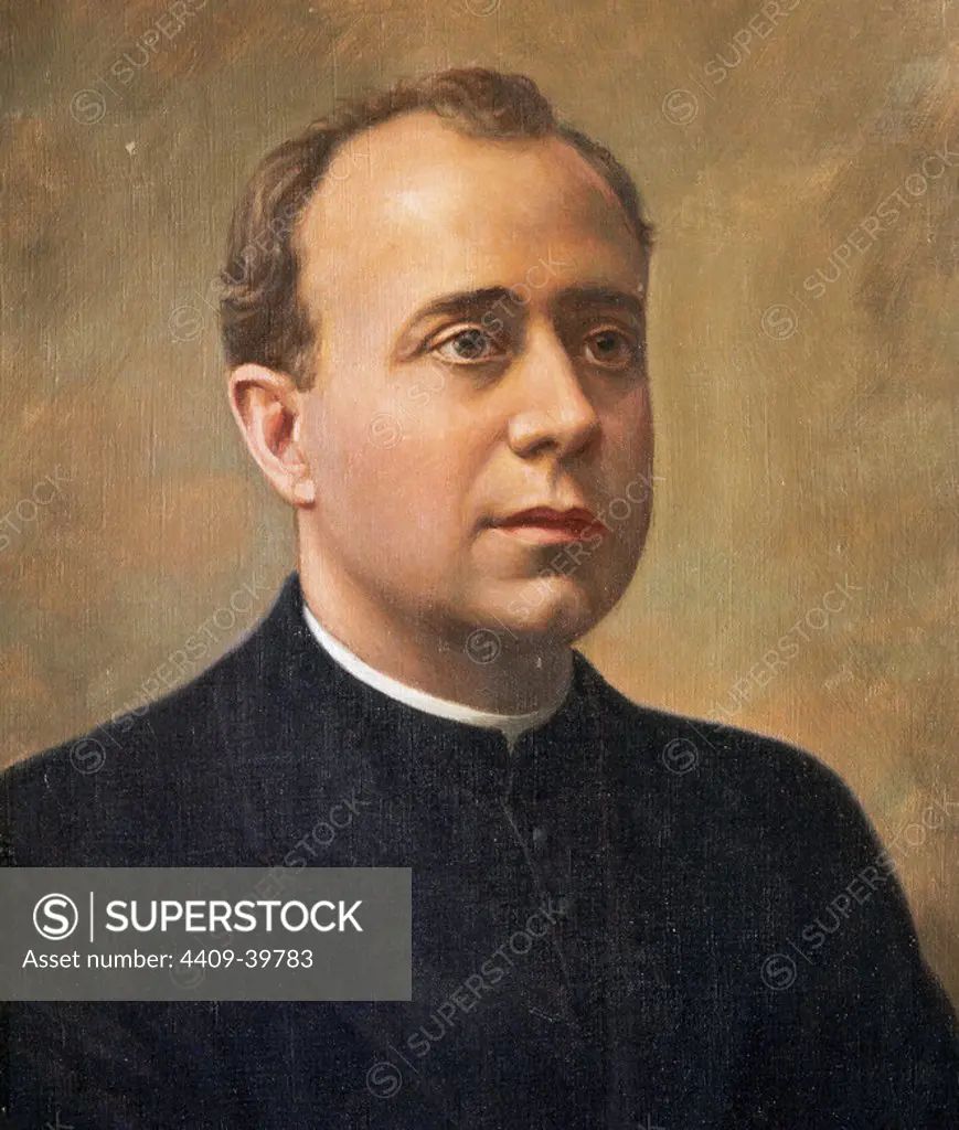 Pedro Poveda (1874-1936). Spanish priest, founder of the Teresian Association. Portrait by A. Castellanos, 1961. Hall of Residence Poveda. Madrid. Spain.