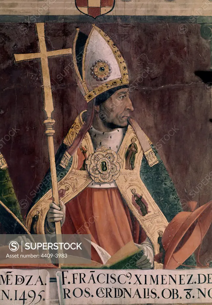Cardinal Francisco Jimenez de Cisneros. Toledo cathedral. Author: Juan de Borgona. Location: CATEDRAL-INTERIOR. Toledo. SPAIN.