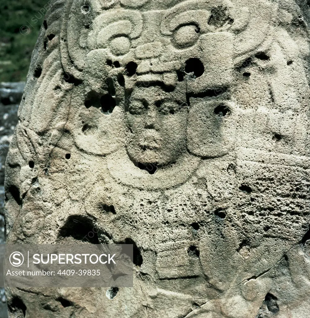 Pre-Columbian Art. Maya.Tikal. Relief of the North Acropolis. Peten. Guatemala.