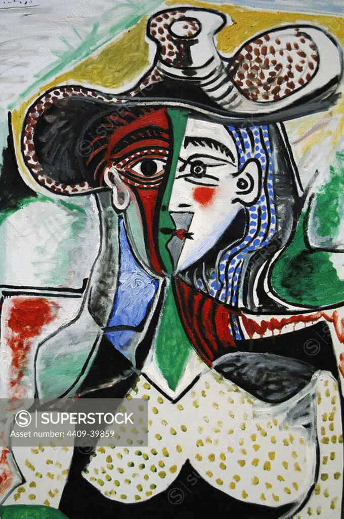 Pablo Picasso (1881-1973). Spanish painter. Woman with a Large Hat, 1962. Oil on canvas. The Museum of Fine Arts, Houston. USA.